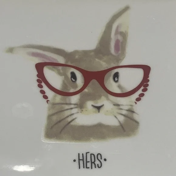 Grace's Teaware, Whimsical Bunny His & Hers Trinket /‎ Serving Small Plates - Picture 2 of 11